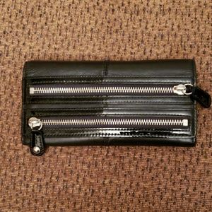 Coach Black Leather Wallet Moto Styling
